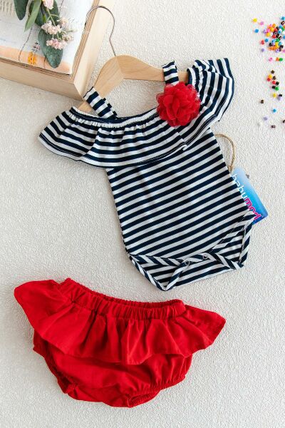 Kız Bebek Fırfırlı Askılı Çıt Çıtlı Body Kom set