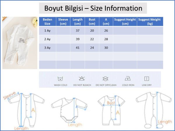 Prematüre Bebek Tulum Ayıcık Figürlü Bebek Tulum