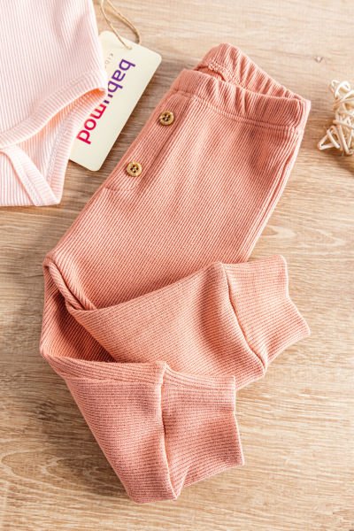 I Love Mom Baskılı Üç Parça Kız Bebek Takım SOMON - 3-6 AY