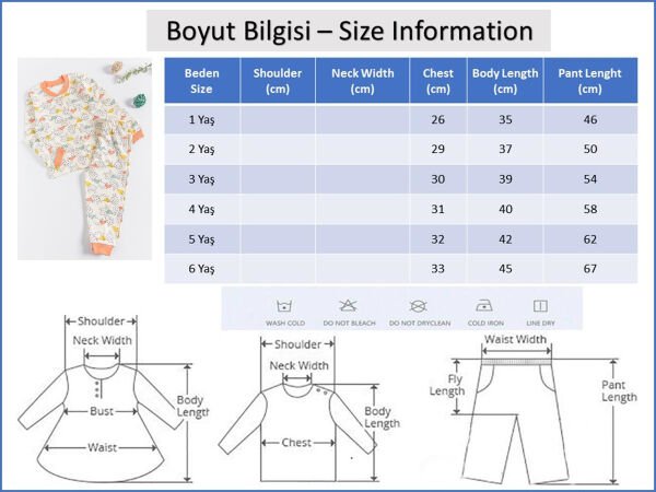 Sevimli Kuzu Önden Çıt Çıtlı Çocuk Pijama Takımı
