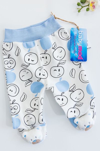 Oyuncaklı Elmalı Mavi Erkek Bebek Tek Alt Pantolon