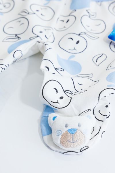 Oyuncaklı Elmalı Mavi Erkek Bebek Tek Alt Pantolon