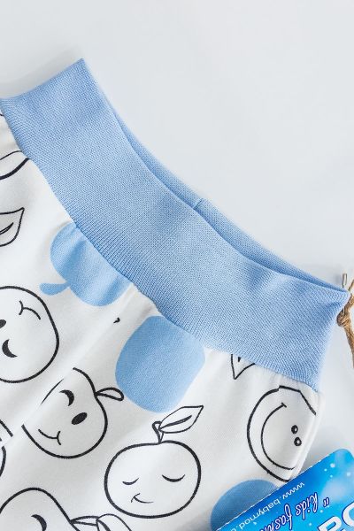 Oyuncaklı Elmalı Mavi Erkek Bebek Tek Alt Pantolon