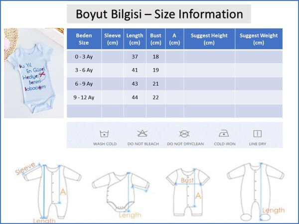 Yazı Baskılı Erkek Bebek Çıt Çıtlı Body Bebek Zıbın