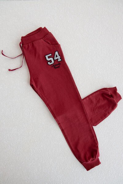 Çocuk Eşofman Tek Alt BORDO - 8-9 Yaş