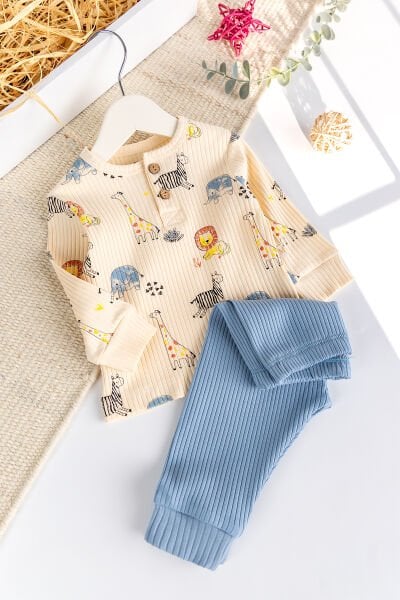 Aslan Temalı Erkek Bebek Takım