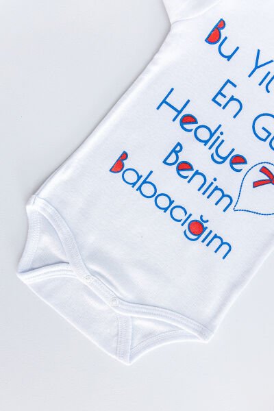 Yazı Baskılı Kısa Kollu Bebek Çıt Çıtlı Body Bebek Zıbın