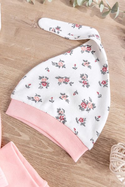 Tavşan İşlemeli 5 Parça Kız Bebek Hastane Çıkışı Bebek Seti