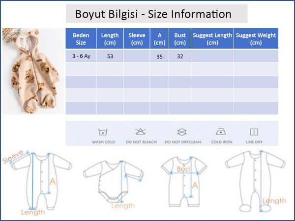 Ayıcık Figürlü Kuzu Welsoft Bebek Tulum