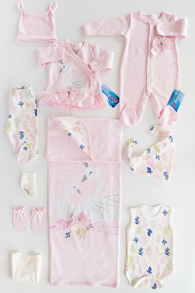 Babymod Layette Kuğulu Hastane Çıkışı Yenidoğan Bebek Seti