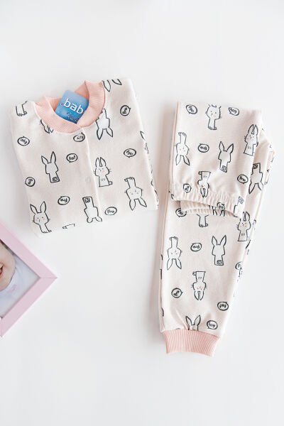 Önden Çıt Çıtlı Çocuk Pijama Takımı