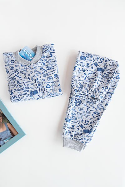 Önden Çıt Çıtlı Çocuk Pijama Takımı