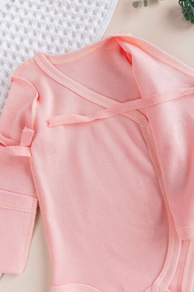 Ters Dikişli Yeni Doğan Kruvaze Çıt Çıtlı Body Zıbın SOMON - Yeni Doğan