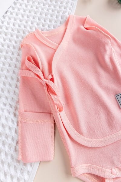 Ters Dikişli Yeni Doğan Kruvaze Çıt Çıtlı Body Zıbın SOMON - Yeni Doğan