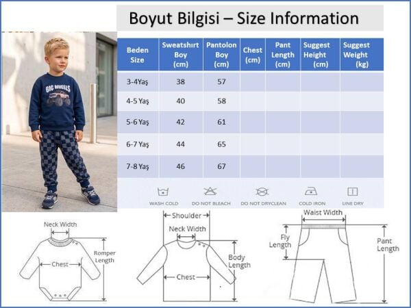Erkek Çocuk 3 İplik Pamuklu Kumaş Lacivert Dama Desenli Altüst Eşofman Takımı