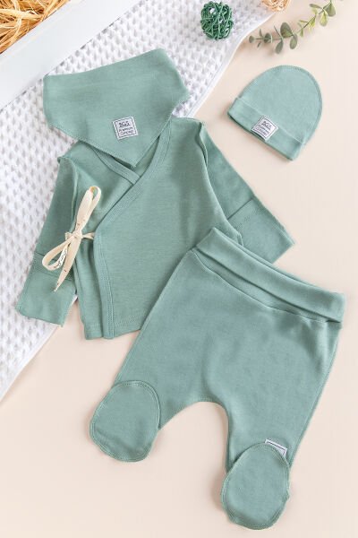 Kendinden Eldivenli Natural Bebek Hastane Çıkışı Bebek Takımı