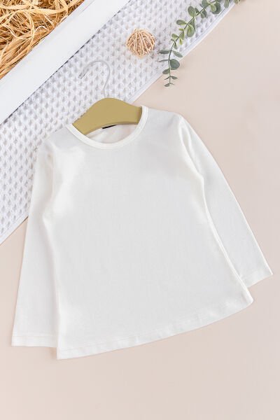 Uzun Kollu Çocuk Body Düz Renk Çocuk Tişört