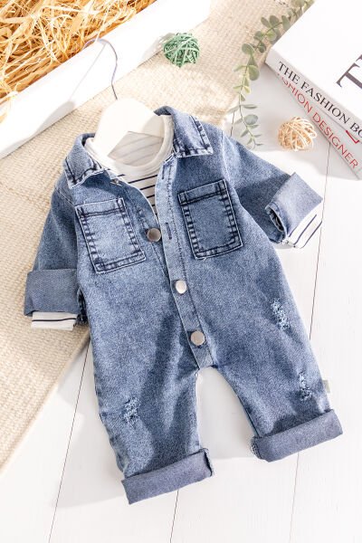 Denim 2'li Erkek Bebek Kot Tulum