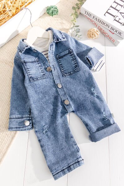 Denim 2'li Erkek Bebek Kot Tulum