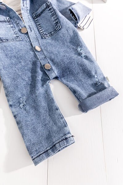 Denim 2'li Erkek Bebek Kot Tulum