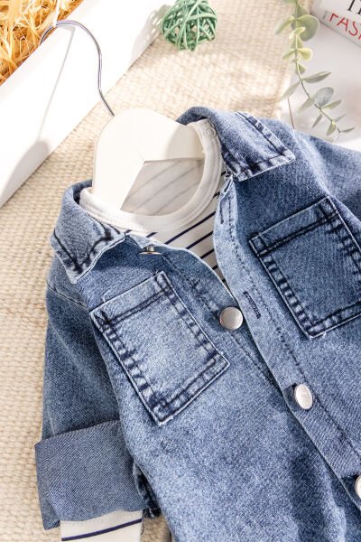 Denim 2'li Erkek Bebek Kot Tulum