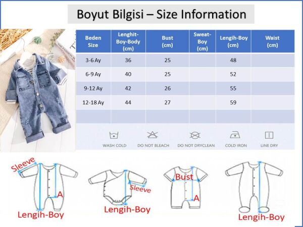 Denim 2'li Erkek Bebek Kot Tulum