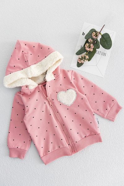 Peluş Kapüşonlu Kız Çocuk Hırka