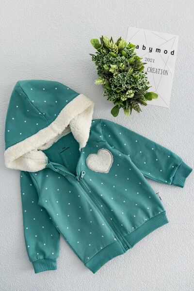 Peluş Kapüşonlu Kız Çocuk Hırka