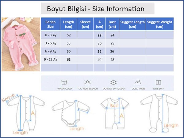 Kiraz Figürlü Düğmeli Kız Bebek Tulum