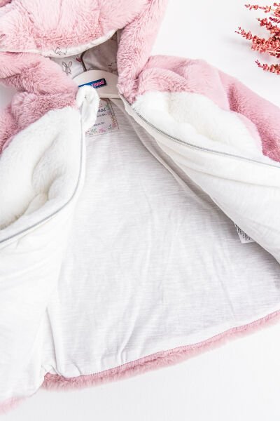 Tavşan Kulaklı Welsoft Peluş Kız Çocuk Mont