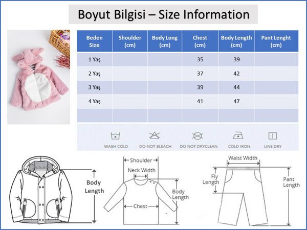 Tavşan Kulaklı Welsoft Peluş Kız Çocuk Mont