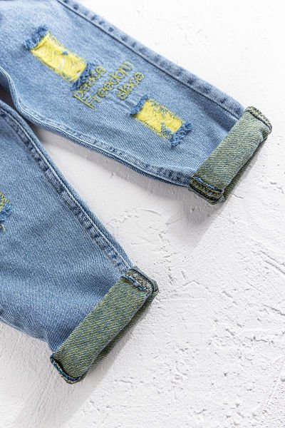 Kemer Detaylı Kız/Erkek Çocuk Denim Kumaş Kot Pantolon