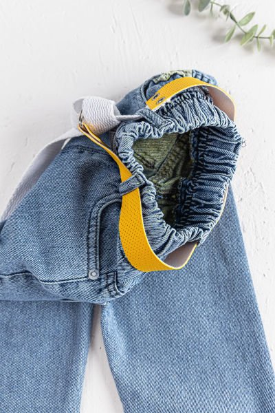 Kemer Detaylı Kız/Erkek Çocuk Denim Kumaş Kot Pantolon