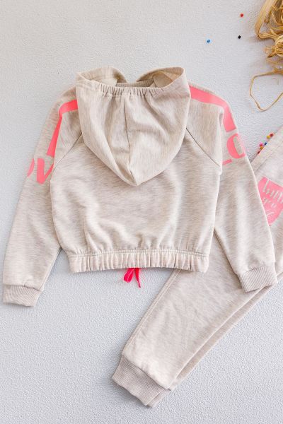 Kapüşonlu Kız Çocuk Eşofman Takımı