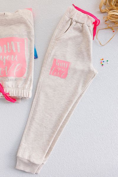 Kapüşonlu Kız Çocuk Eşofman Takımı