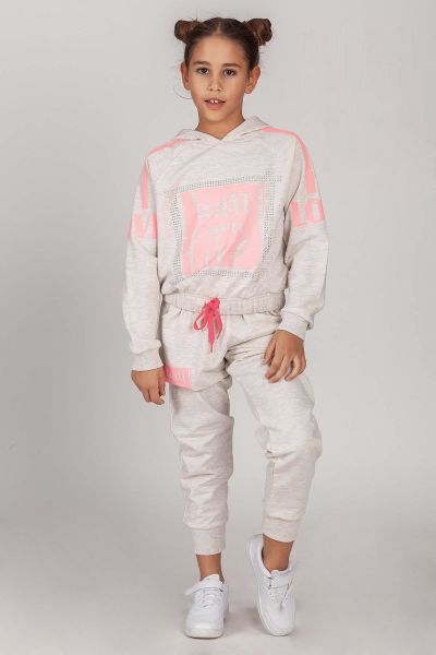 Kapüşonlu Kız Çocuk Eşofman Takımı