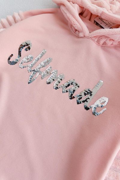 Peluş Kapüşonlu Kız Çocuk Sweat