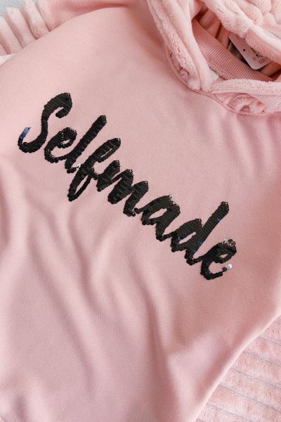 Peluş Kapüşonlu Kız Çocuk Sweat
