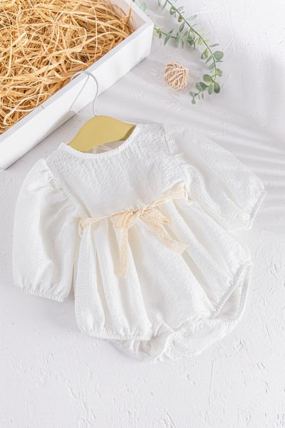 Sırt Detaylı Yazlık Kız Bebek Tulum