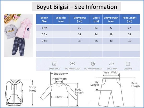 Angel İşlemeli Kapüşonlu Yelekli 3 Parça Kız Bebek Takım