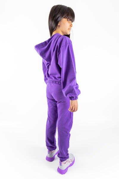 Always Baskılı Kapüşonlu Kız Çocuk Eşofman Takımı