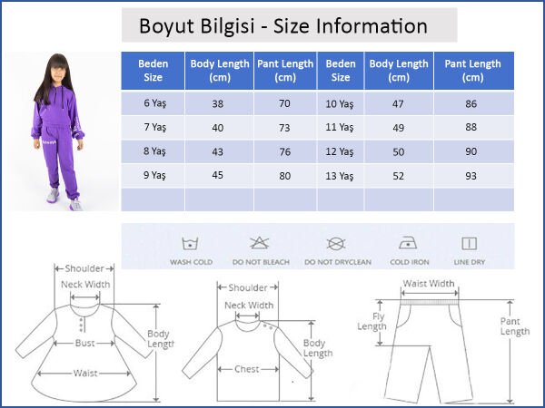 Always Baskılı Kapüşonlu Kız Çocuk Eşofman Takımı