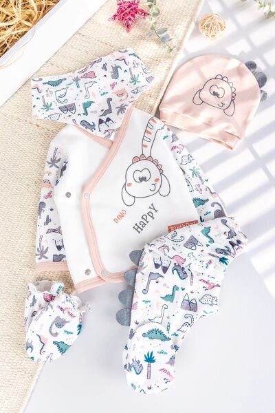 Dino Temalı 5 Parça Bebek Hastane Çıkışı Bebek Takımı