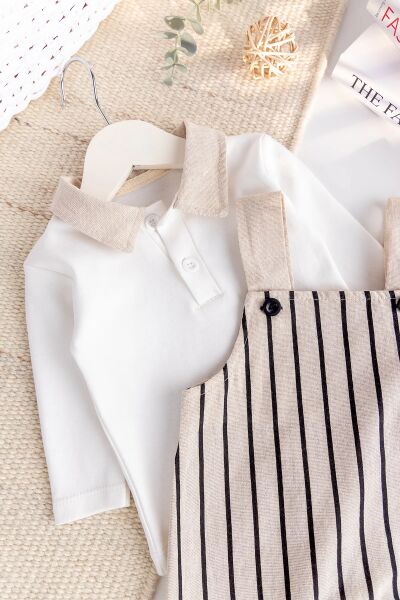 Erkek Bebek 100% Pamuk 2'lia  Salopet Tulum Set