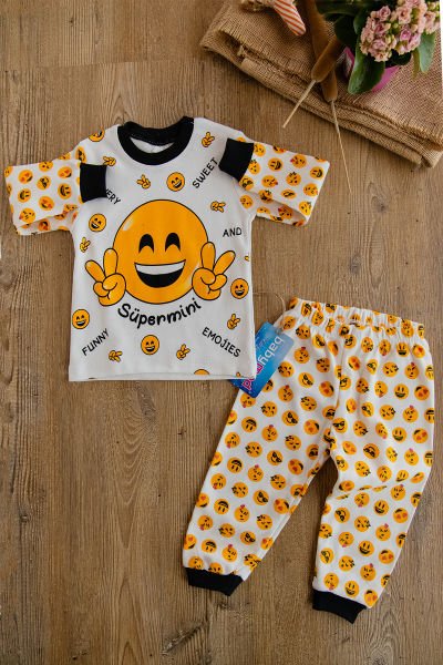 Emojili Erkek Bebek Pijama Takımı