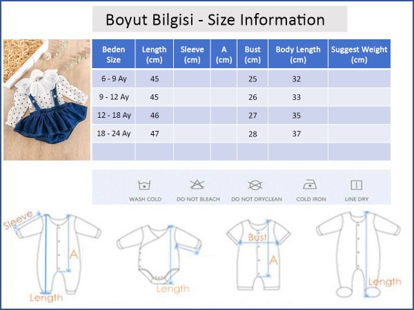 Puantiye Desenli Güpürlü Kız Bebek Salopet Elbise Takım