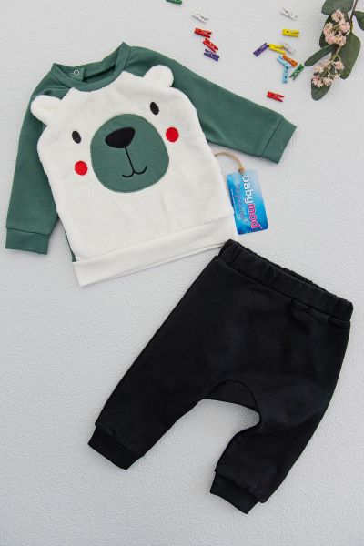 Ayıcık Figürlü Erkek Bebek Eşofman Takımı