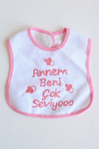 Bebek Önlüğü Annem Beni Seviyo Yazılı