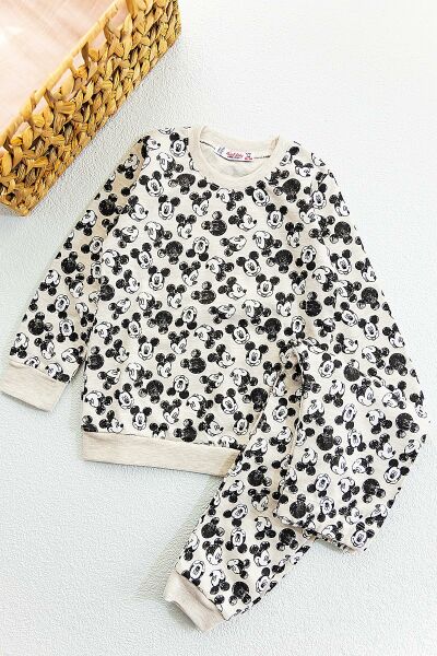 Mickey Desenli Kız Çocuk Pijama Takımı