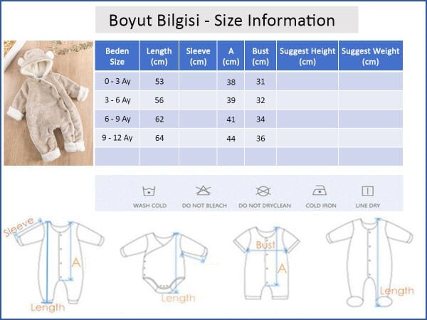 Ayıcık Figürlü Welsoft Peluş Astronot Kız/Erkek Bebek Tulum